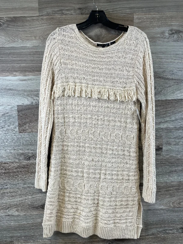 Dress Sweater By Jeanne Pierre In Tan, Size: M