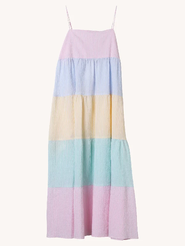 Fidji Tiered Seersucker Dress