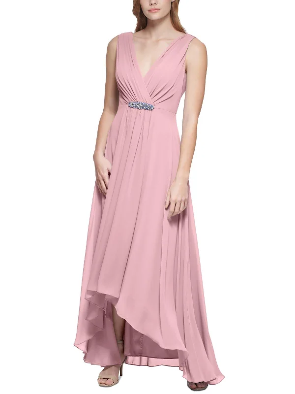 Petites Womens Embellished Maxi Maxi Dress