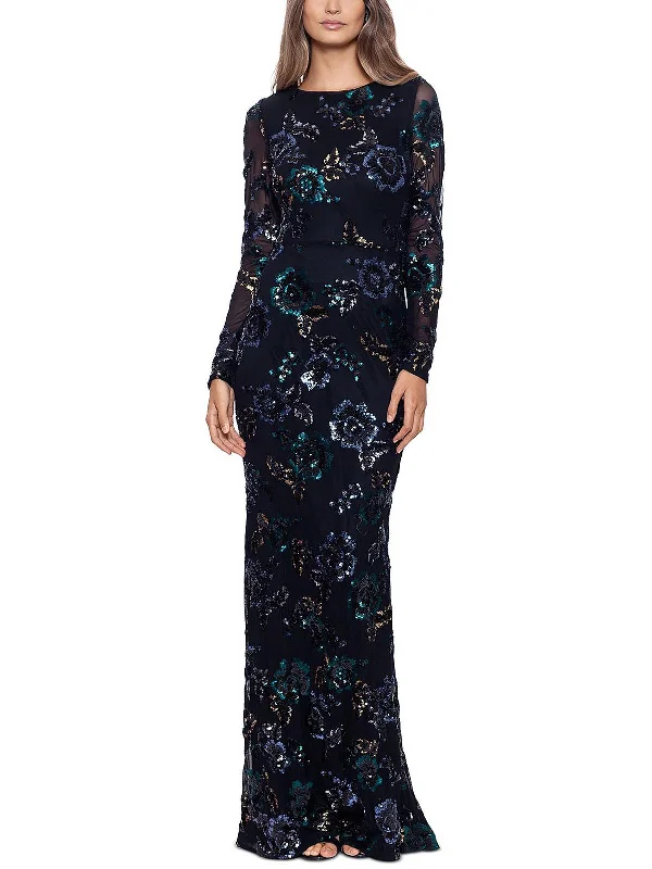 Womens Floral Maxi Evening Dress