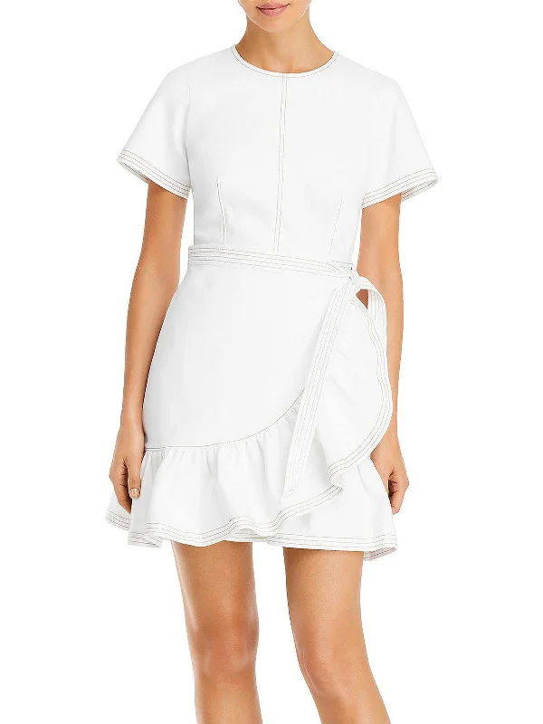 Womens Ruffled Short Mini Dress