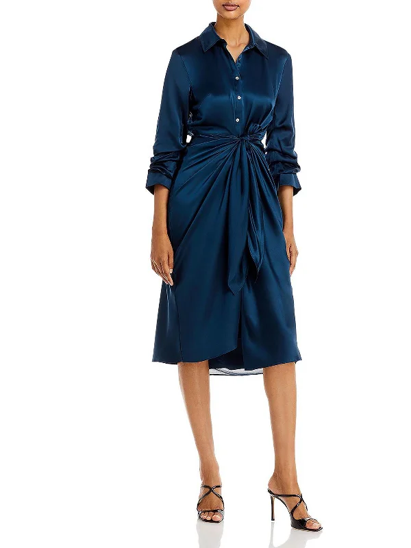 Womens Silk Maxi Shirtdress