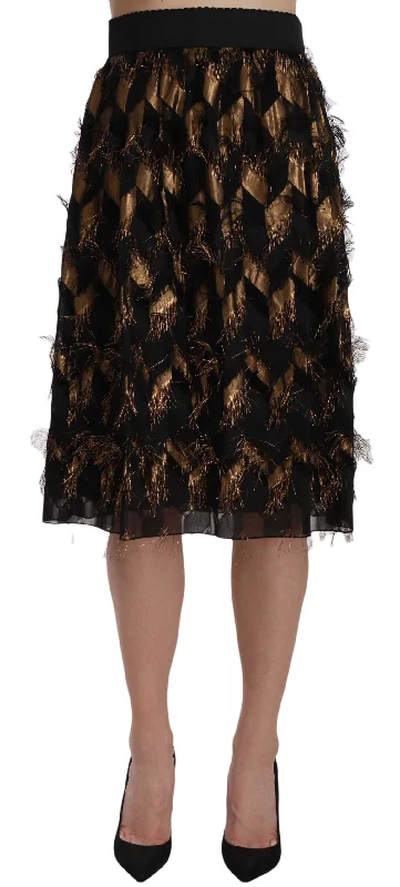 Dolce & Gabbana Elegant  Silk Blend High Waist Women's Skirt