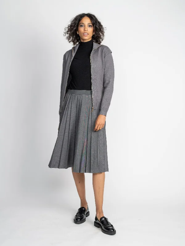 PLEATED SKIRT 27"-GREY