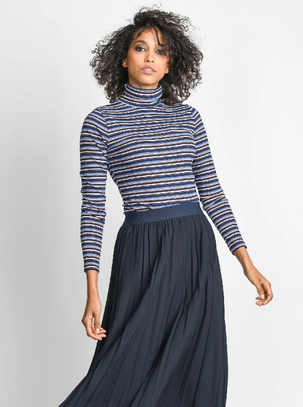 PLEATED SKIRT 27"-NAVY