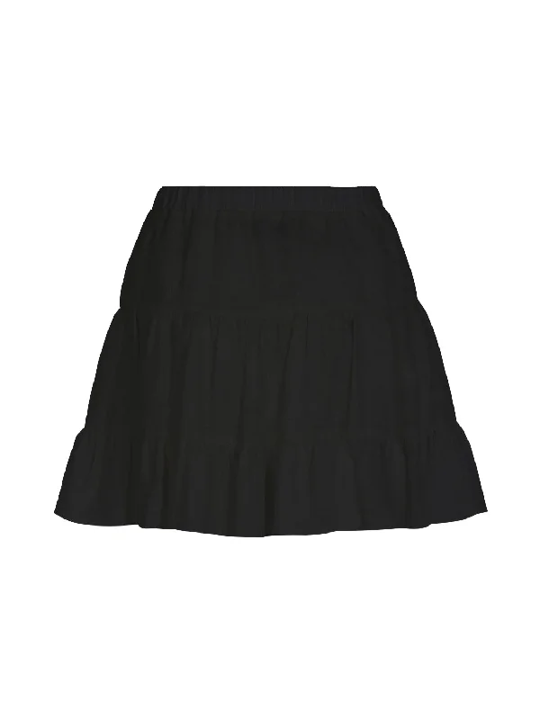 Tiered Mini Linen Skirt