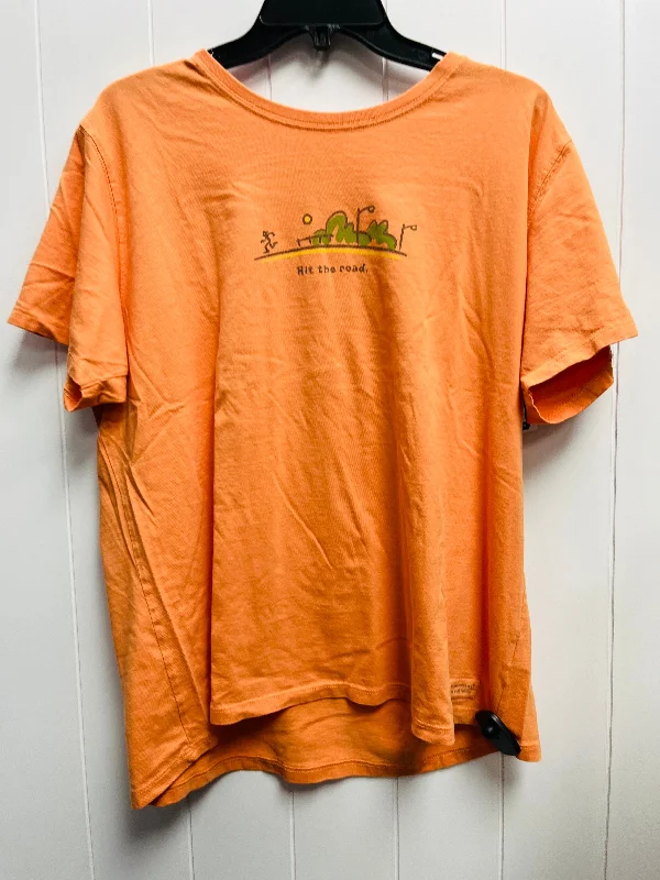 Top Short Sleeve Basic By Life Is Good In Orange, Size: Xl