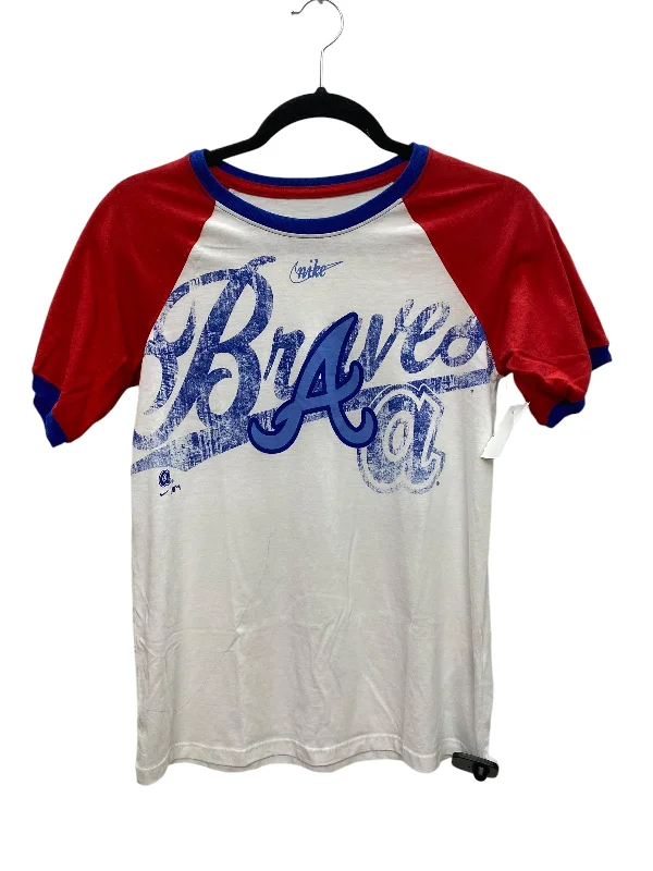 Top Short Sleeve Basic By Nike Apparel In Blue Red & White, Size: S