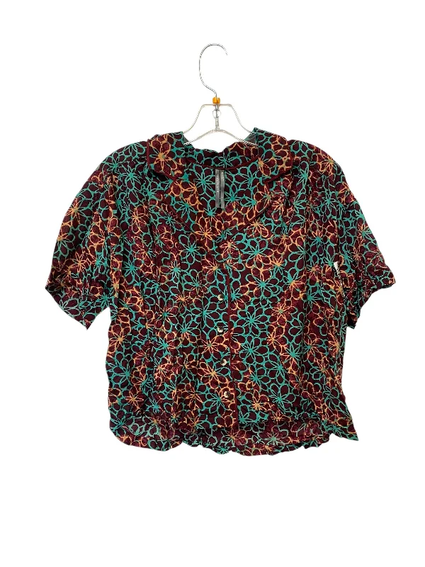 Top Short Sleeve By Anthropologie In Multi-colored, Size: S