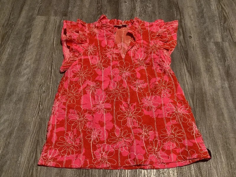 Top Short Sleeve By Joy Joy In Pink & Red, Size: Xs