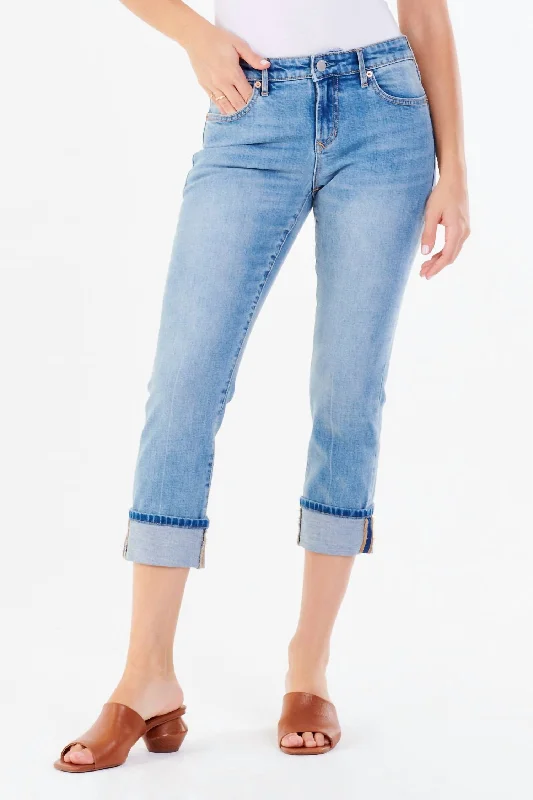 Blaire Cuffed Slim Straight Leg Jeans In Daylight