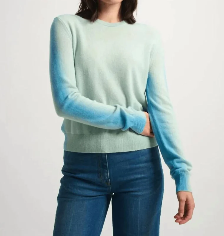 Cashmere Spray Paint Crewneck In Blue Spray