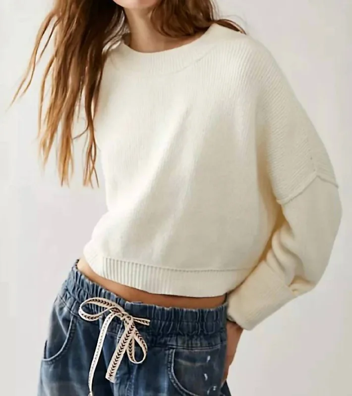 Easy Street Crop Sweater In Moonglow