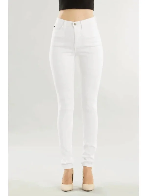 High Rise Skinny Jeans In White