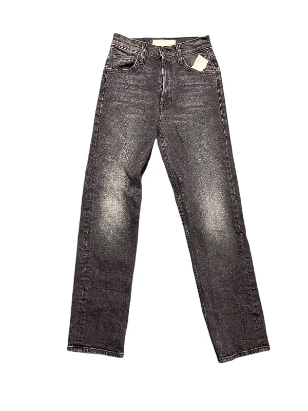 Jeans Straight By Mother Jeans In Black Denim, Size: 0