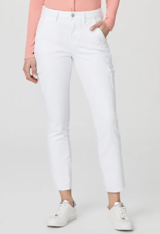 Jolie Slim Cargo Pant In Crisp White