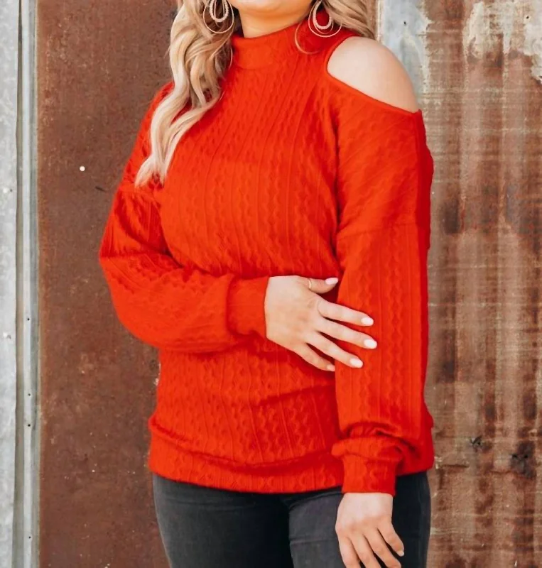 Off The Shoulder Sweater In Red