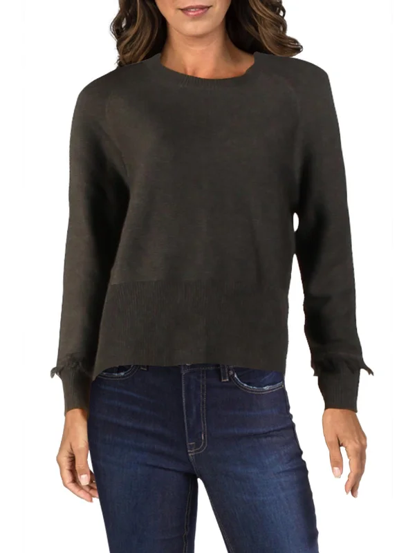 Sasha Womens Fringe Crewneck Sweater