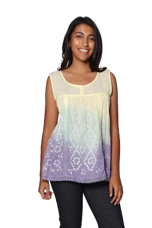 100% Cotton Ombre Tie Dyed Top