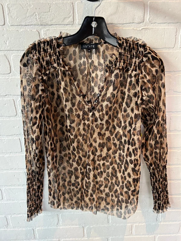 Top Long Sleeve By 1.state In Animal Print, Size: Xs