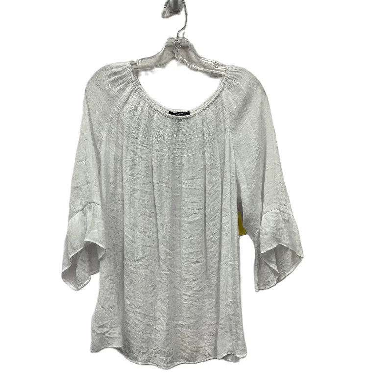 Top Long Sleeve By c&rachel  In White, Size: Xl