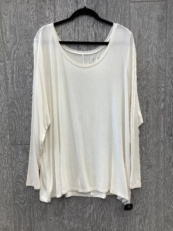 Top Long Sleeve By G By Giuliana In Cream, Size: 3x