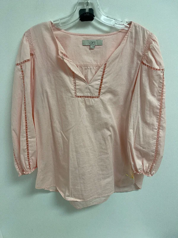 Top Long Sleeve By Loft In Pink, Size: L