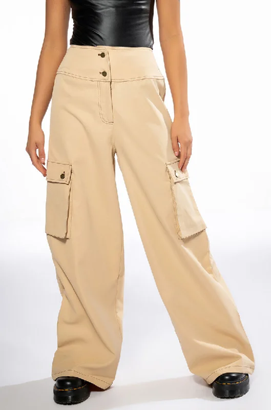 MONEY LONG WIDE LEG CARGO PANTS