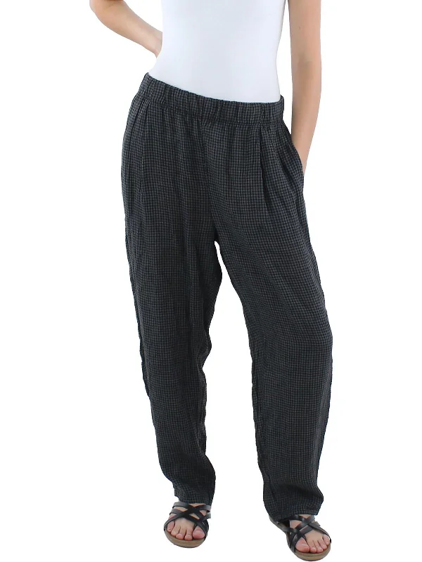 Womens Organic Linen Ankle Pants